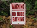 Nude Bathing Sign